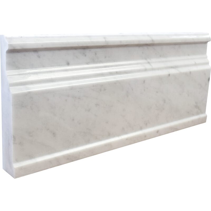 Italian Carrara Honed Base Marble Moldings 5×12