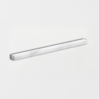 Bella White Honed Pencil Liner Marble Moldings 1/2×12