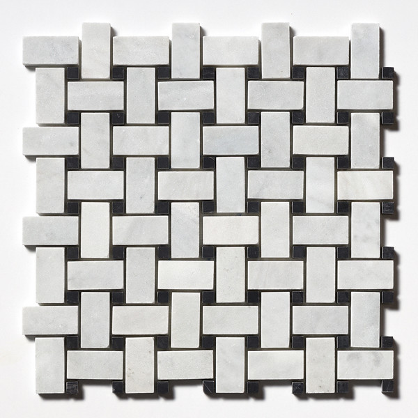 Carrara T Honed Basket Weave Marble Mosaic 12×12