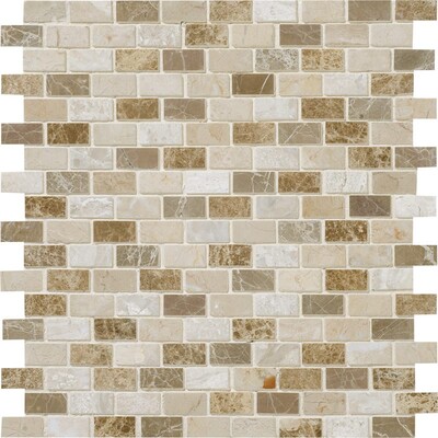 Geneve Polished 5/8×1 1/4 Marble Mosaic 12×12