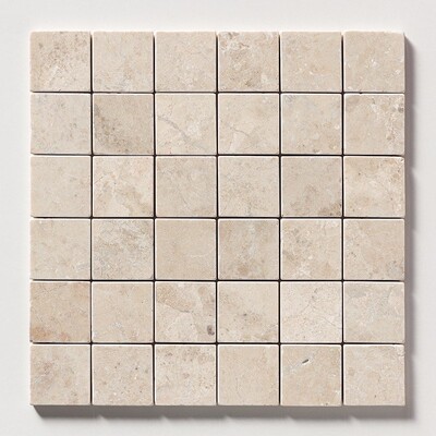 Royal Beige Tumbled 2×2 Marble Mosaic 12×12