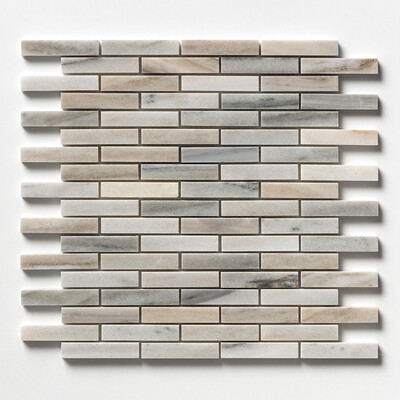 Silver Sky Polished 5/8×3 Marble Mosaic 12×12