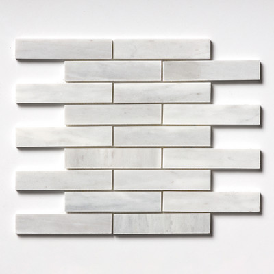 Carrara T Honed 1 1/4×6 Marble Mosaic 12×12