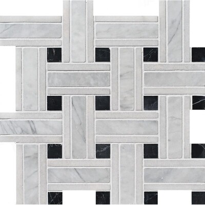 Carrara T Honed Thin Basket Marble Mosaic 12×12