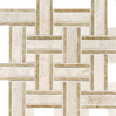 Royal Beige Polished Thin Basket Marble Mosaic 12×12