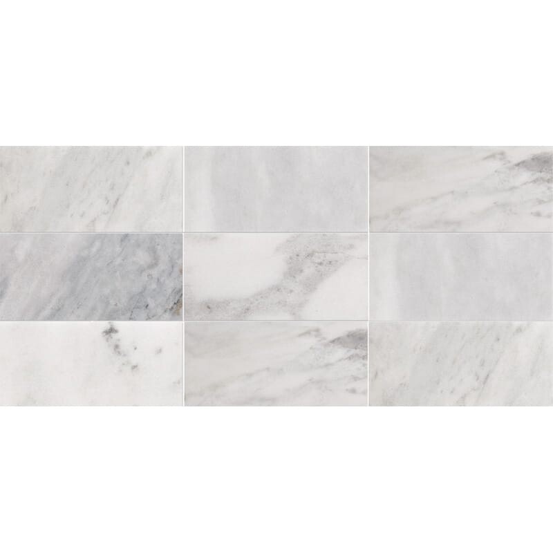 Carrara T Honed Subway On Mesh 2 3/4×5 1/2 Marble Mosaic 8 7/16×16 11/16