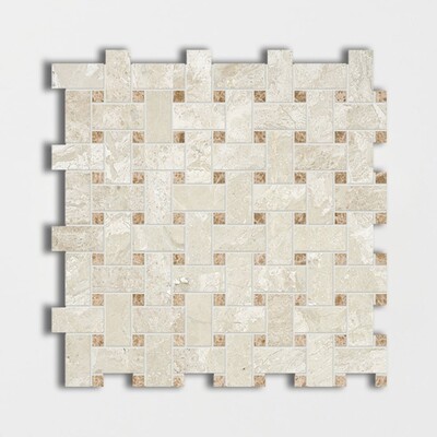 Royal Beige&emperador Light Honed Basket Weave Marble Mosaic 12×12