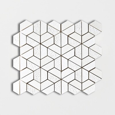 Paris Textured 3d Hexagon Limestone Mosaic 10 3/8×12