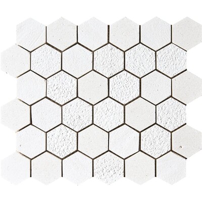 Paris Textura Hexagon Limestone Mosaic 10 3/8×12