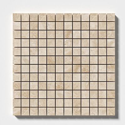 Delicate Beige Polished 1×1 Marble Mosaic 12×12