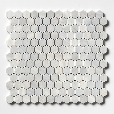 Carrara T Honed Hexagon 1×1 Marble Mosaic 11 1/2×12 1/4