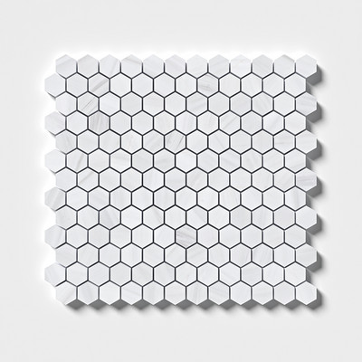 Bianco Dolomiti Honed Hexagon 1×1 Marble Mosaic 11 1/2×12 1/4