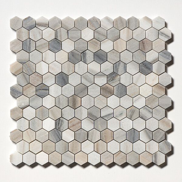 Silver Sky Honed Hexagon 1×1 Marble Mosaic 11 1/2×12 1/4