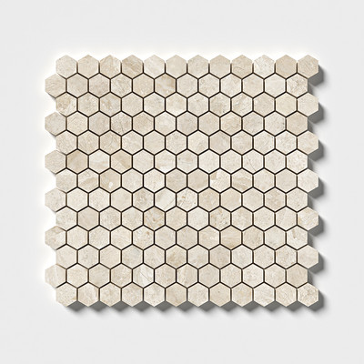 Royal Beige Honed Hexagon 1×1 Marble Mosaic 11 1/2×12 1/4