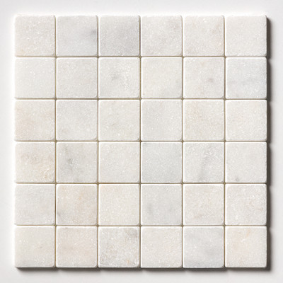 Calacatta T Tumbled 2×2 Marble Mosaic 12×12