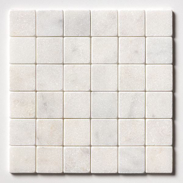 Calacatta T Tumbled 2×2 Marble Mosaic 12×12