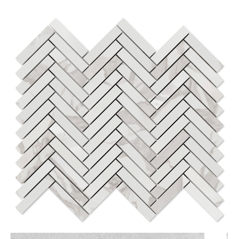 Simplicity Matte Herringbone 5/8×3 Porcelain Mosaic 10 7/16×12 13/16