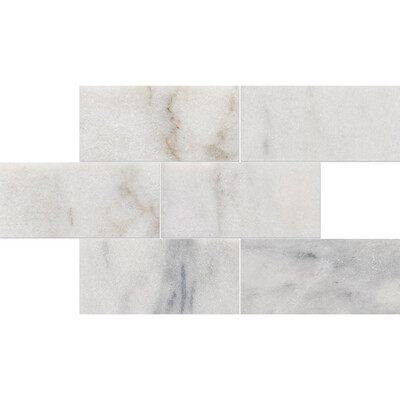 Carrara T Polished Meshed Marble Mosaic 2 3/4×5 1/2