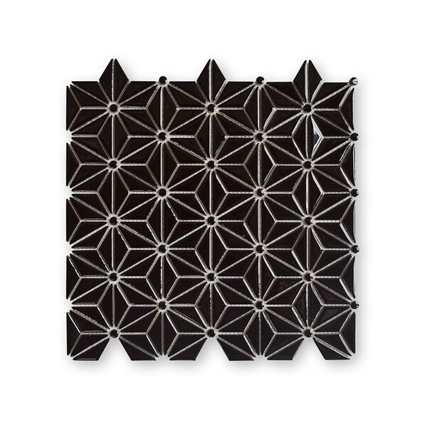 Black Pearl Glossy Triangle Colore Look Ceramic Mosaic 12×12