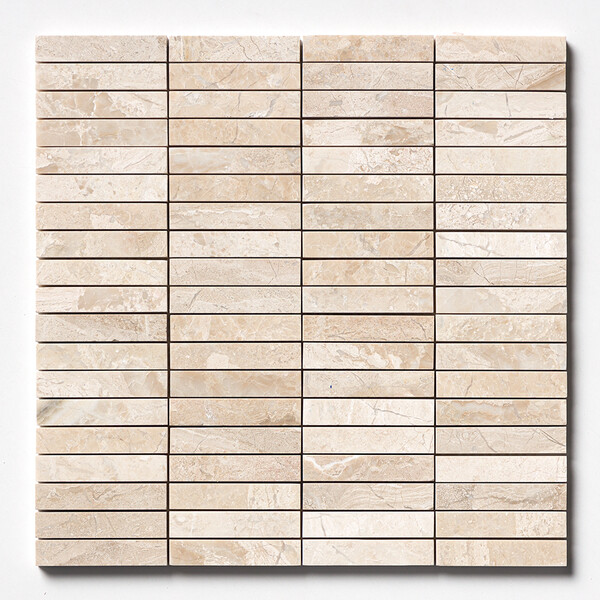 Royal Beige Honed 5/8×3 Marble Mosaic 12×12