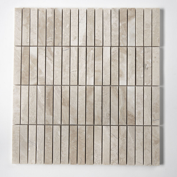 Royal Beige Honed Straight Sticks 5/8×3 Marble Mosaic 11 1/4×12 15/16