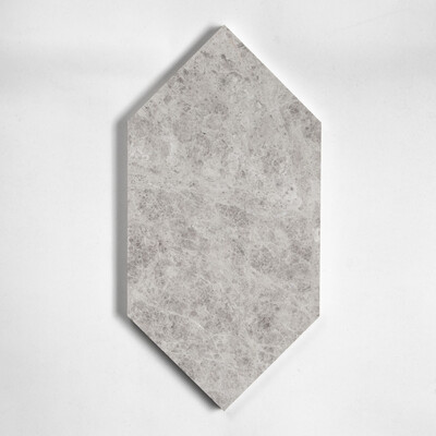 Silver Mystique Honed Large Hexagon Marble Tile 6×12