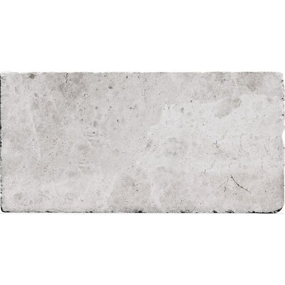 Silver Sky Tumbled Subway Marble Tile 3×6