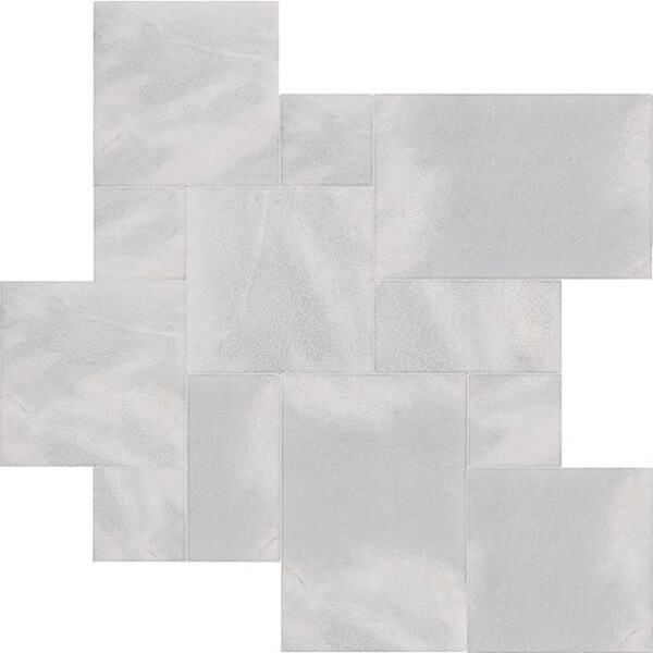 Bardiglio Light Textured  Marble Tile Versailles Pattern