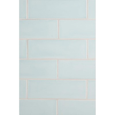 Seafoam Glossy Subway Ceramic Tile 3×9