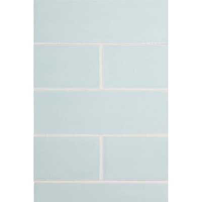 Seafoam Glossy Subway Ceramic Tile 4×12