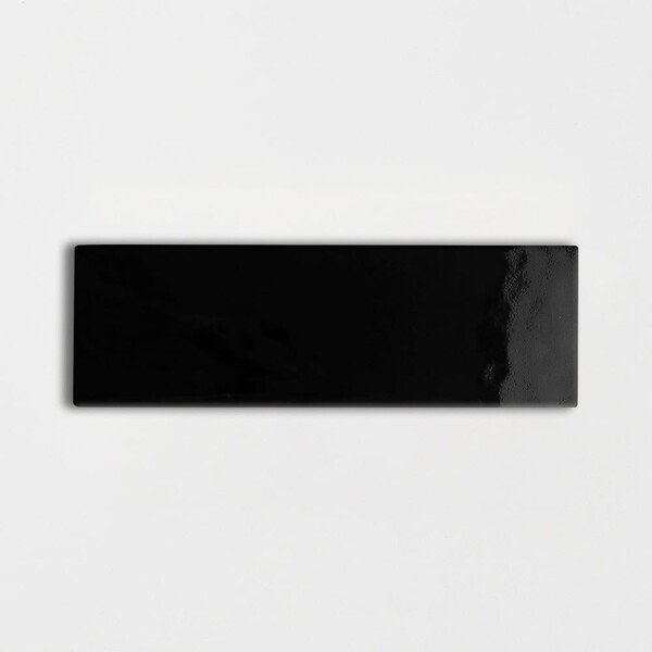 Midnight Glossy Subway Ceramic Tile 3×9