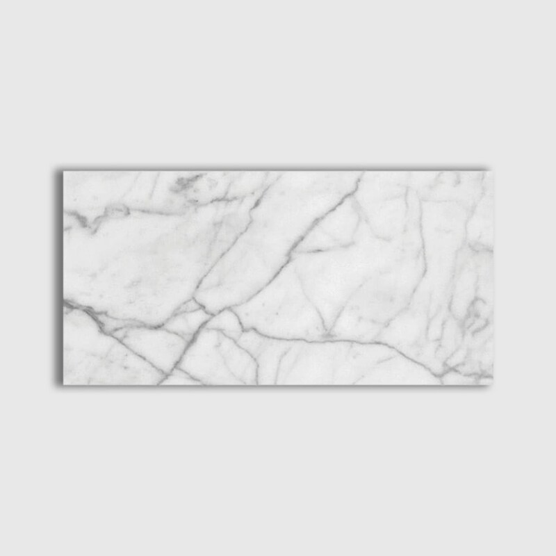 Italian Carrara Polished  Marble Tile 6×12