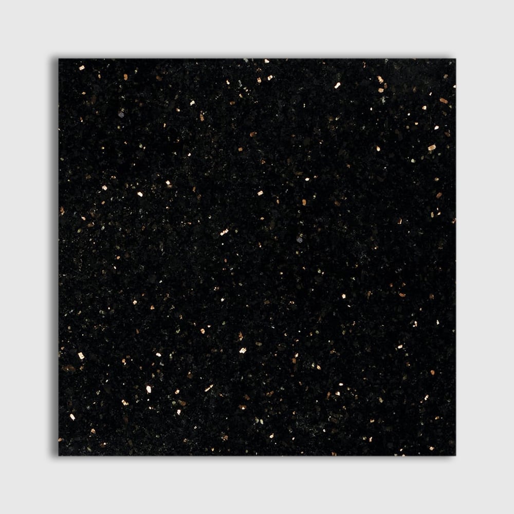 Black Galaxy Polished Granite Tile, 18x18x3/8
