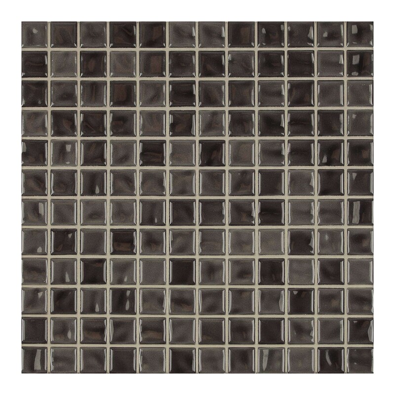 Anthracite Glossy 1×1 Porcelain Mosaic 9 1/16×9 1/16