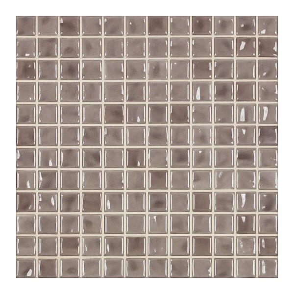 Taupe Glossy 1×1 Porcelain Mosaic 9 1/16×9 1/16