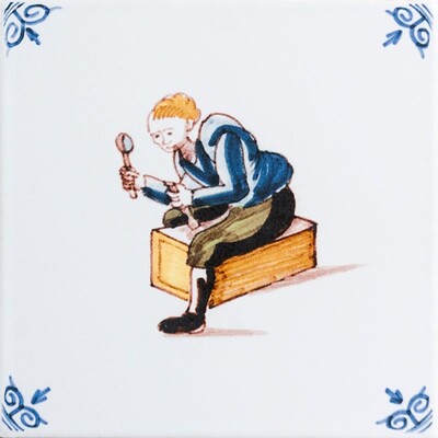 Carpenter Glazed Delft Ceramic Tile 6×6