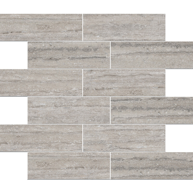 Grigio Al Contro Matte 2×6 Porcelain Mosaic 12×12