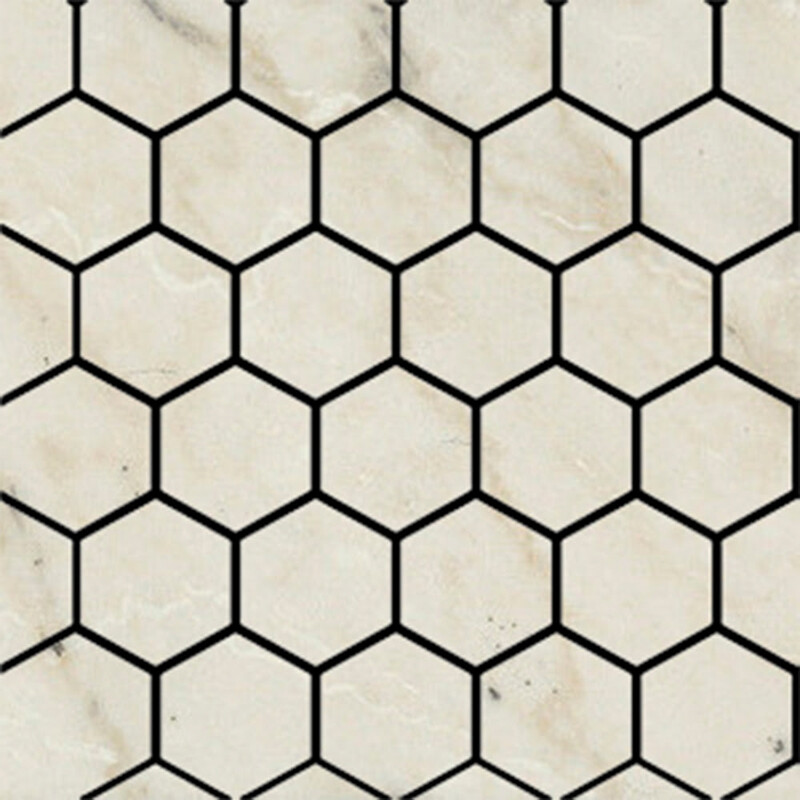 Arabescato Matte Hexagon 2×2 Porcelain Mosaic 12×12