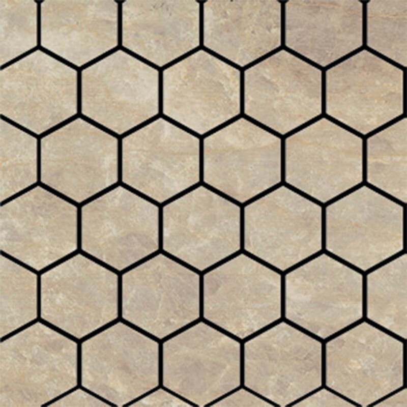 Carrara Paonazzo Matte Hexagon 2×2 Porcelain Mosaic 12×12