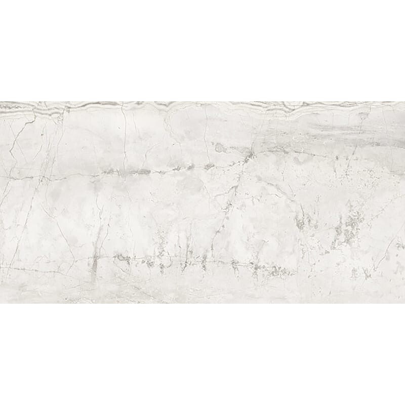 Romano White Polished  Marble Look Porcelain Tile 24×48