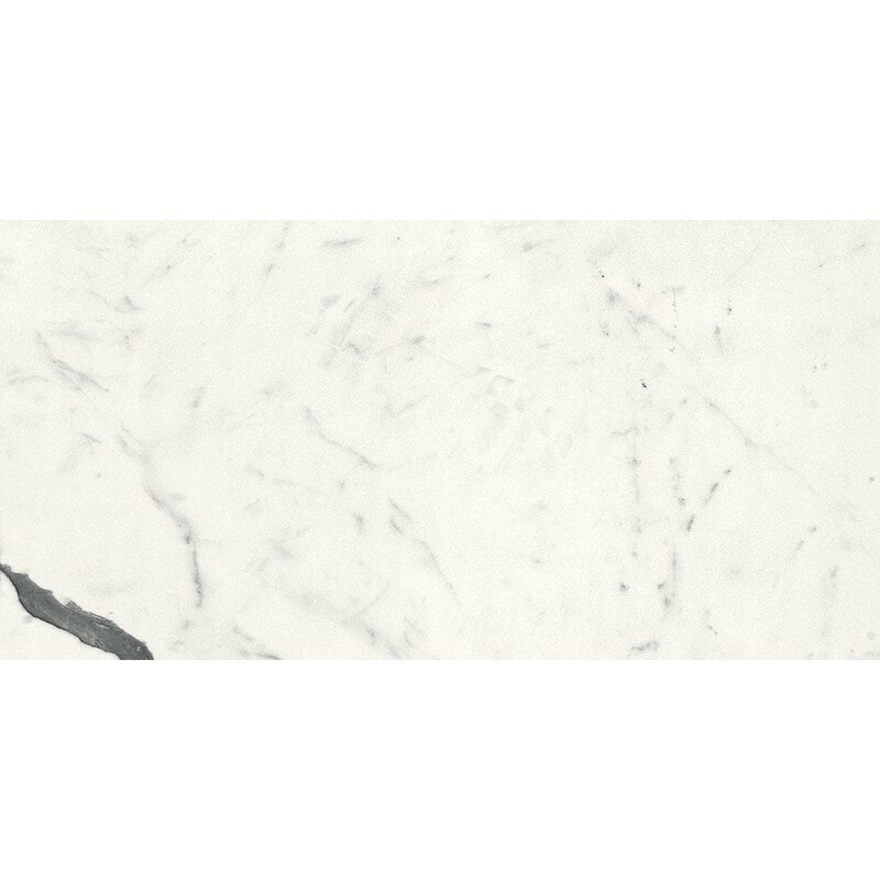 Bianco S Polished  Marble Look Porcelain Tile 12×24