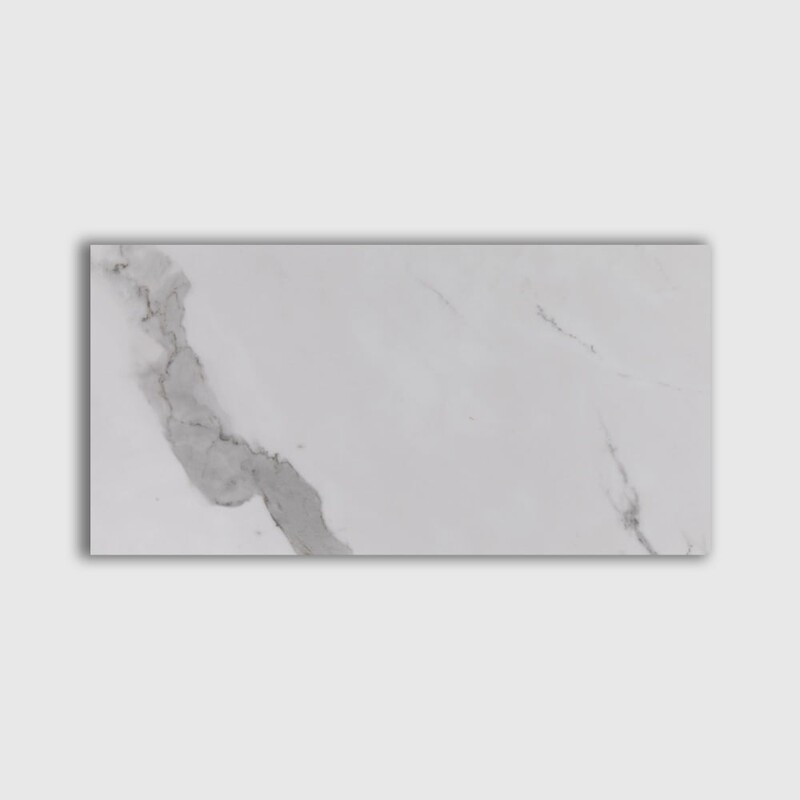 Calacatta Bright Polished  Marble Look Porcelain Tile 12×24