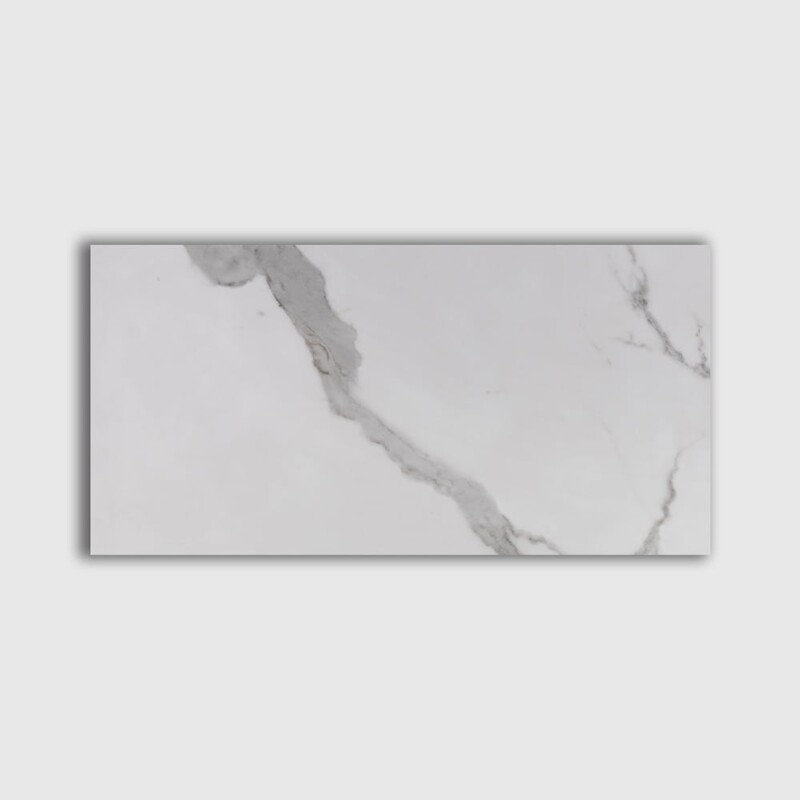 Calacatta Bright Matte  Marble Look Porcelain Tile 12×24