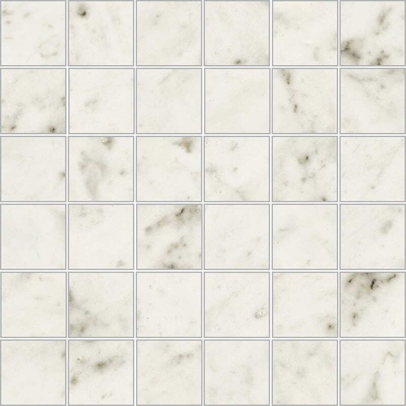 Carrara Blanco Polished 2×2 Marble Look Porcelain Mosaic 12×12