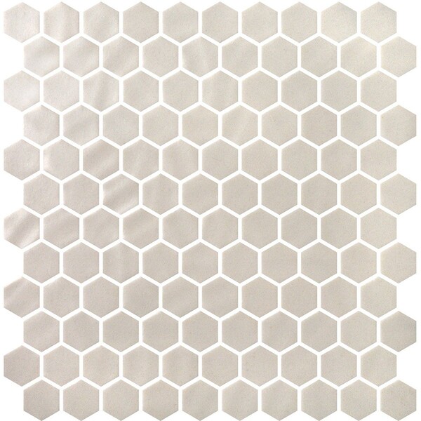 Bone Polished Hexagon Glass Mosaic 11 3/4×11 1/2