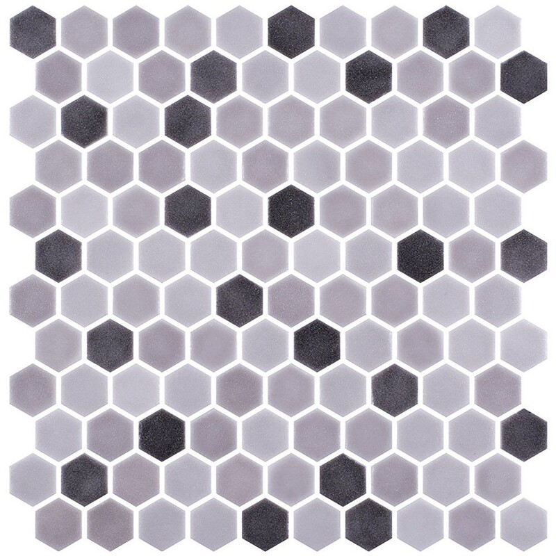 Smoke Honed Hexagon Glass Mosaic 11 3/4×11 1/2