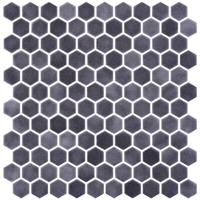 Antracite Honed Hexagon Glass Mosaic 11 3/4×11 1/2