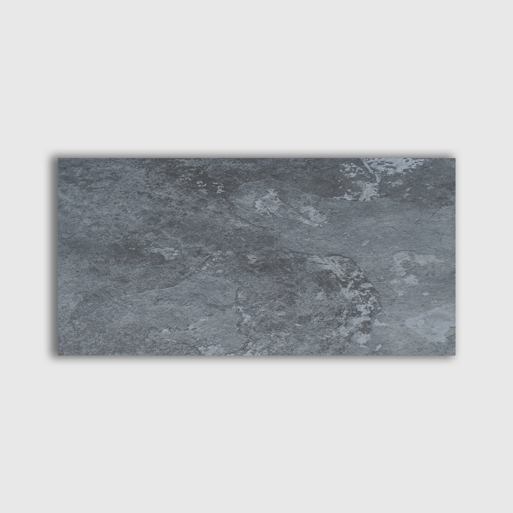 dark grey carbon slate look large format faux stone tile