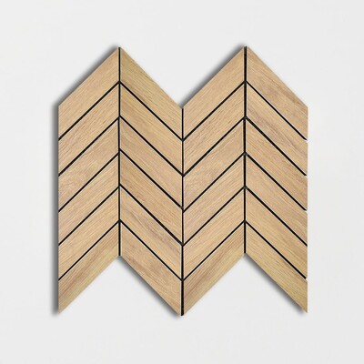 Le Sable Matte Chevron Wood Look Porcelain Mosaic 17×7 3/4