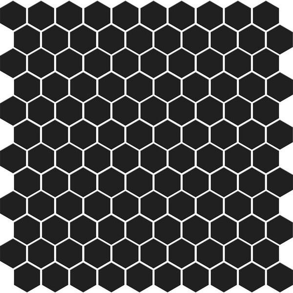 Noir Matte Hexagon Ceramic Mosaic 12×12